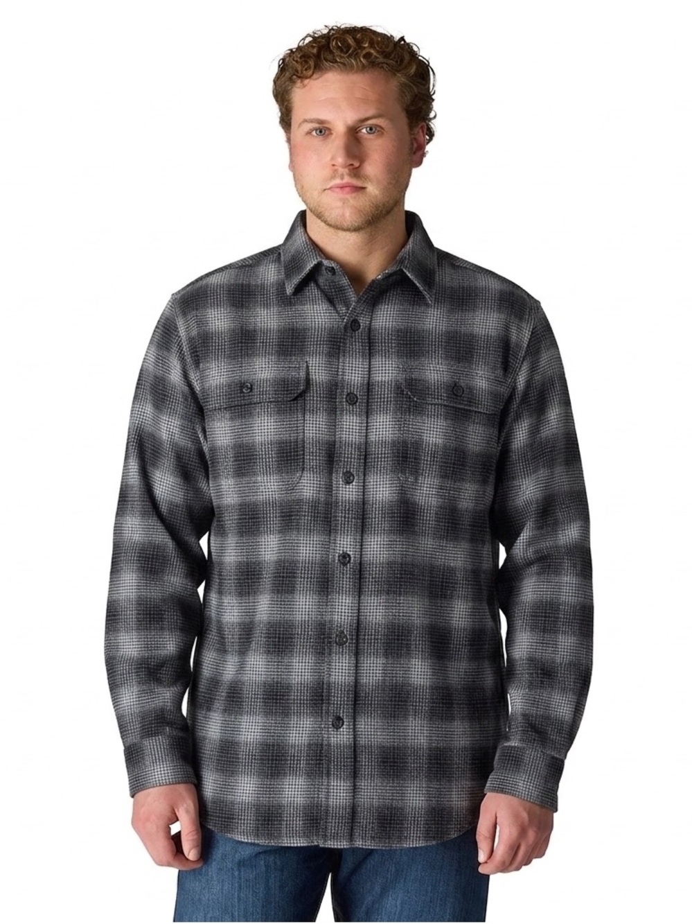 Heavyweight Flannel Shirt / Shacket Black, Grey, White Button Down Free Assembly